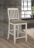 Set of 2 Slat Back Counter Height Chair, Fossil and Rustic Cream B016P224772