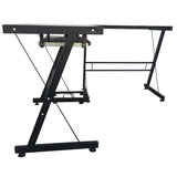 ZUN L-Shaped Durable Stalinite Splicing Computer Desk 402C Black 77159761