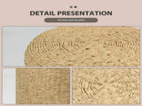 Decor Round Pouf Ottoman Double-Strand Beige Paper Rope Pouf Footrest, Foot Stool, 33969426