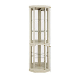 Lighted Corner Curio Cabinet - Elegant Glass Display Case Living Room & Bar Storage - Perfect W1758P294617