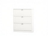 White 3-Flip-Drawer Narrow Shoe Cabinet, 12-Pair Capacity, for Entryway Hallway 64092034