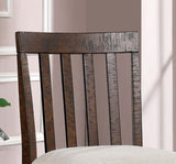 Set of 2pcs Counter Height Chair Dining Room Furniture Rustic Oak / Beige Fabric Cushion w/ Welt B011111839