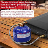 3-Burner Propane Camping Stove 20000 BTUs, Portable Camp Stove with 3 Adjustable Burners and 07649415