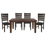 Dark Oak Finish Rectangular 1pc Dining Table with Self-Storing Extension Leaf Wooden Simple Dining B01156367