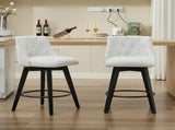 007-360&deg Swivel Bar Stools Set of 2-Modern 25" Counter Height Stools with Stain-Resistant W2636P242111