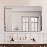 30x40 Inch Silver Metal Framed Rectangular Rectangular Bathrrom Mirror for Wall. W2203P303038