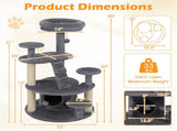 40" Multi-Level Cat Tree for Munchkin & Old Cats - Stable Wide Base, Soft Padded Perch Large Condo 36298220
