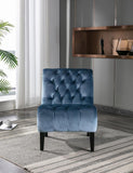 COOLMORE Modern Velvet Armless Accent Living Room Chair / Leisure Chair,Upholstered Fabric Button W39550131