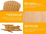Folding Wooden Adirondack Lounger Chair with Natural Finish 91080589