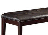 ZUN Espresso Finish 1pc Dining Bench Faux Leather Upholstered Button-Tufted Top Seat Transitional Dining B01165810