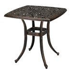 ZUN 21.3inch Square Garden Cast Aluminum Table Bronze 66138118