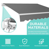 12*10FT gray retractable awning aluminum alloy bracket polyester cloth retractable 06243448