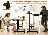 Dual Height Adjustable Rolling Sit Stand Desk with Charging Station, Tiltable Split Desktop Mobile 36367946