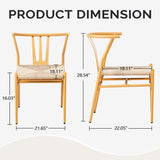 4PCS Weave Dining Chair, Mid-Century Modern Metal Rattan Chair for Kitchen Dining Living Room, Wood 93444531