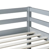 Full Rubber Wood Loft Bed with Ladder,Grey W504P283515