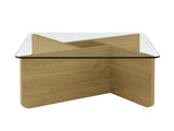 31.5 Inch Glass Coffee, Mid-Century Modern Square Coffee, Living Room Wooden Coffee W2972P277851