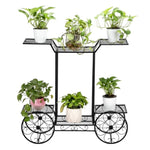 ZUN Paint Car Shape 6 Plant Stand Black 63180660