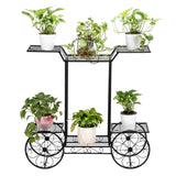 ZUN Paint Car Shape 6 Plant Stand Black 63180660