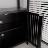 Black Large Capacity Bamboo Cabinet Furniture for Bathroom Living Room Bathroom Bamboo W2207P327622