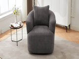 360&deg Swivel Chair, 38.2" Accent Chair Sofa, Upholstered Swivel Barrel Sofa Chair with a Throw N719P288552E