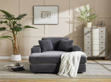 Corduroy Upholstered Chaise Lounge Sofa,Magazine bag,Detachable Cushions Deep Seat for Living W2120P322753