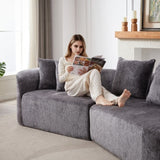 Modern Upholstered Oversized Sectional Sofa, 114-Inch Chenille 4-Seater Extra Deep & Wide Seat W834P236550