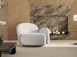 Duo 31.5" RAF One-Arm Swivel Accent Chair, Multi-Greige Beige Chenille B2719P238281
