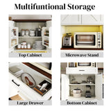 71'' Farmhouse Kitchen Pantry Sideboard with Cabinet and Drawer, Multifunctional Kitchen Buffet with W2557P294895