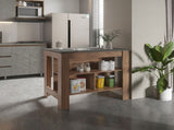 Rockaway 3-Shelf Kitchen Island Dark Brown and Onix B06280051