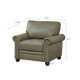 Living Room Sofa Single Seat Chair with Wood Leg Taupe Faux Leather W1097125451
