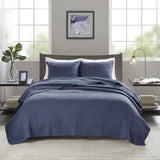 3 Piece Quilt Set Navy King/Cal King B035129035