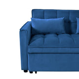 3 in 1 Convertible Sleeper Sofa Bed, Modern Pull Out Couch Bed, Adjustable Backrest, Velvet Loveseat W2121P218083