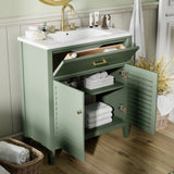 ZUN 30-Inch Bathroom Vanity with Ceramic Sink Combination, Ample Storage - Features 1 Pullout and WF530810AAF