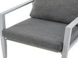 Silver Aluminum Lounge Chair with Sleek Rope Accents and Comfortable Cushions, Perfect for Modern 14684586