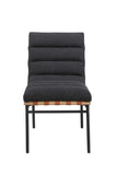 ZUN Lahni Black Boucle Fabric Set of 2 Dining Chair with Black Iron Legs B061P234544