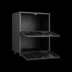 ZUN Office furniture Copier Cabinet black 2 door steel copier stand mobile pedestal file Printer Stand W1247P160443