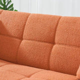 70-inch teddy fleece sofabed, convertible futon sofabed with adjustable arms and backrest, modern W2290P257421