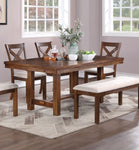 ZUN 1pc Bench Only Natural Brown Finish Solid wood Contemporary Style Kitchen Dining Room Furniture B01181969