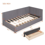 ZUN Upholstered Daybed with 2 Storage Drawers Twin Size Sofa Bed Frame No Box Spring Needed, Linen 55807837