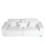 ZUN White, Velvet cloth Modern Indoor Sofa With Three Pillows, 93.50"*35.23"*30.70" 24363822