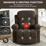 Swinging recliner massage heated sofa, with USB and 2 cup holders in side pockets, W1521P303179