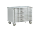 Landmark Traditional Style 3-Drawer Night stand With metal drawer pulls Made with Wood in Silver G150109016