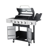 4-Burner Propane Gas BBQ Grill with Side Burner, 46790BTU Output With Enameled Cast Iron Cooking W2938P208384