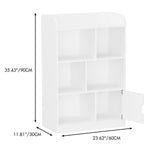 ZUN Kids Bookcase, Bookshelf with 6 Compartments, Shelves and Cube Organizer, for Bedroom Living Room 48428441