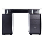 ZUN 15mm MDF Portable 1pc Door with 3pcs Drawers Computer Desk Black 08402770