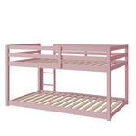 ZUN Twin over Twin Floor Bunk Bed,Pink W504P168547