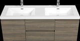 60" Floating Bathroom Vanity with Sink, Modern Wall-Mounted Bathroom Storage Vanity Cabinet with W1573P152707