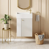 18.5 inch Modern Floating Bathroom Vanity with Resin Basin - Perfect for Small Bathrooms, Left side N729P285506K