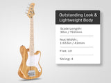 4 String 30in Short Scale Thin Body GB Electric Bass Guitar with Bag Strap 32465632