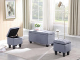 Large Storage Ottoman Bench Set, 3 in 1 Combination Ottoman, Tufted Ottoman Linen Bench for W142063971